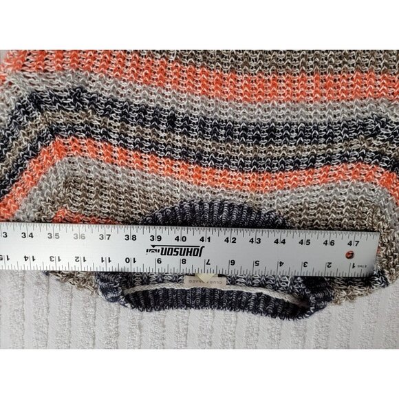 Club Monaco Womens Mohair Blend Striped Crew Neck Sweater Small Orange Pullover - Picture 6 of 8